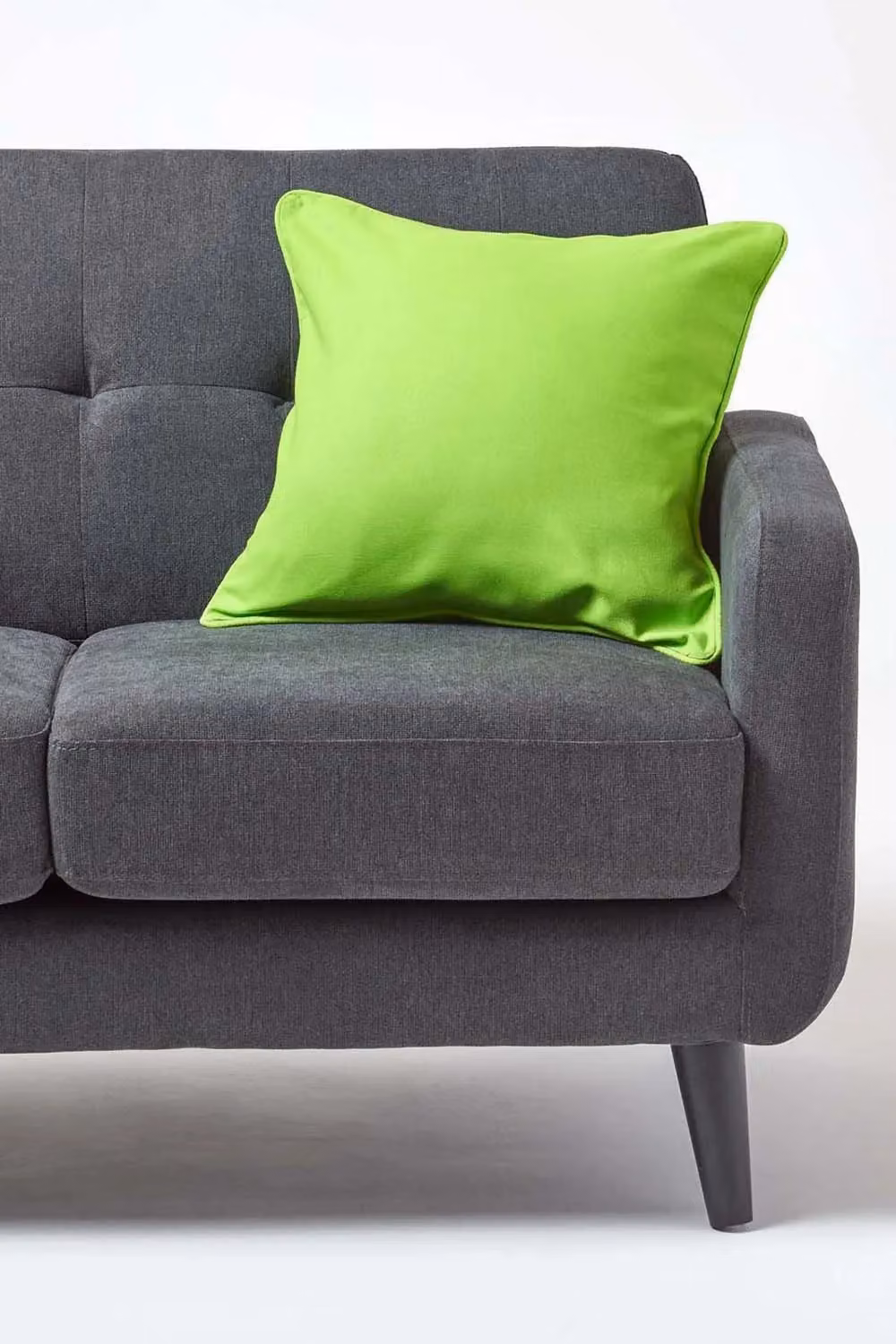 Homescapes Plain Green Cotton Square Cushion Cover, W/D/H: 45 x 45 x 45 cm – 2