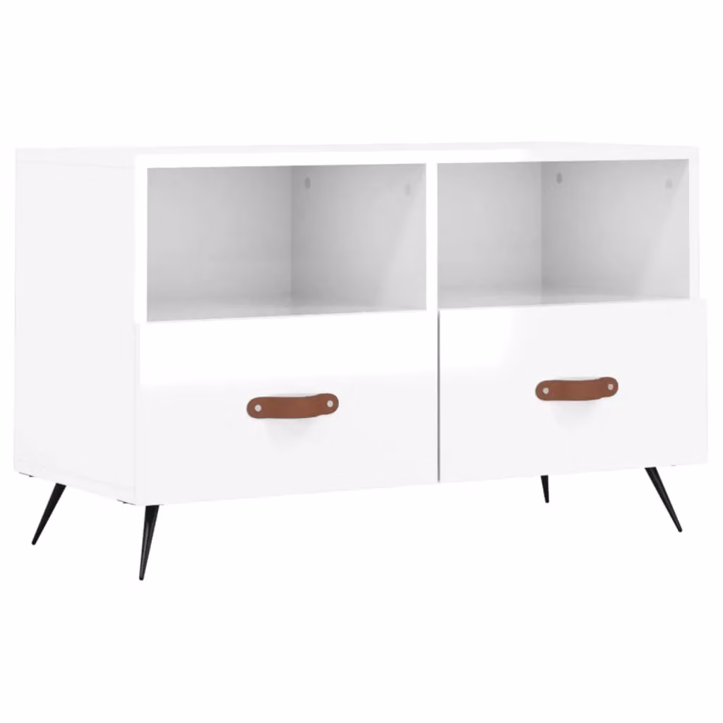 Berkfield Home Modern High Gloss White TV Cabinet W/D/H: 80 x 36 x 50 cm – 2