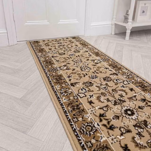 runrug Traditional Hallway Carpet Runner Rug in Beige, W/D/H: 60 x 180 cm – 1