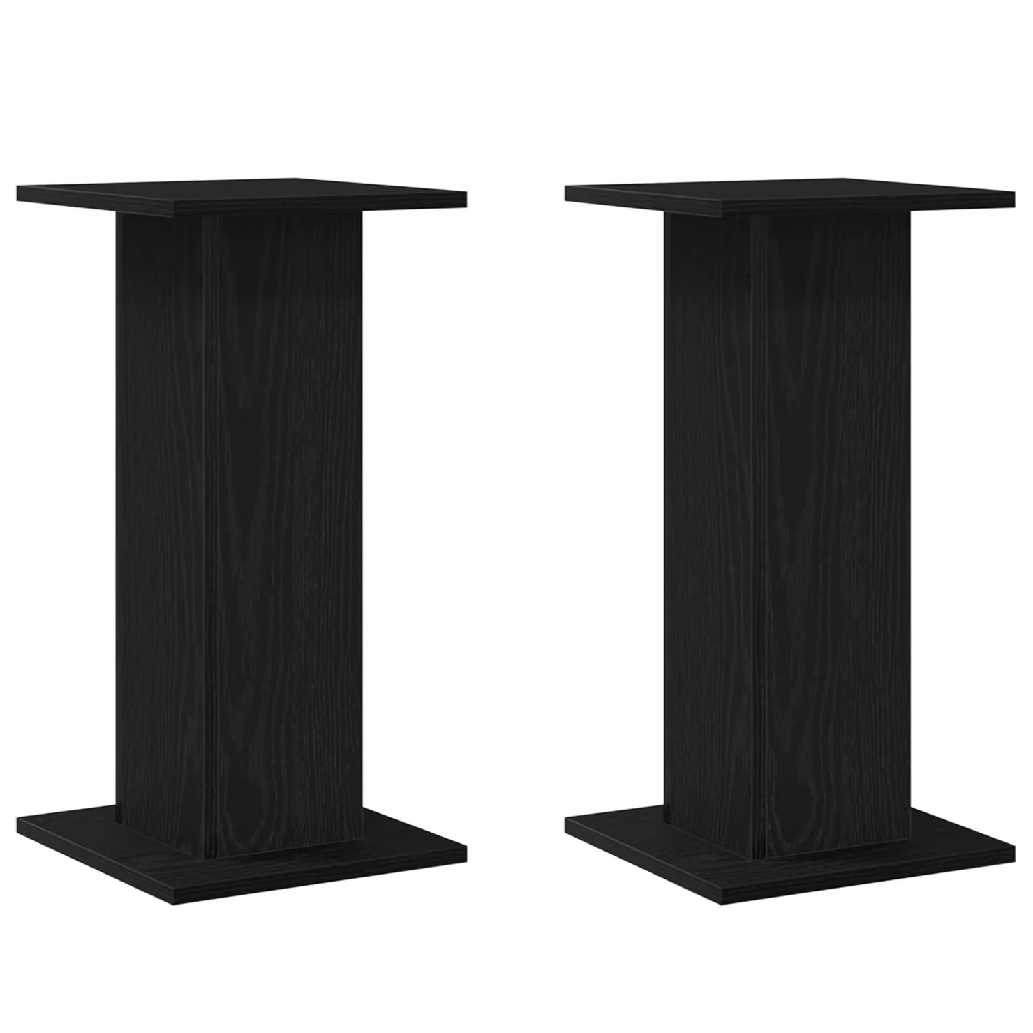 Berkfield Home Speaker Stands, 2 Pack, Black Oak, W/D/H: 30 x 30 x 60 cm – 2