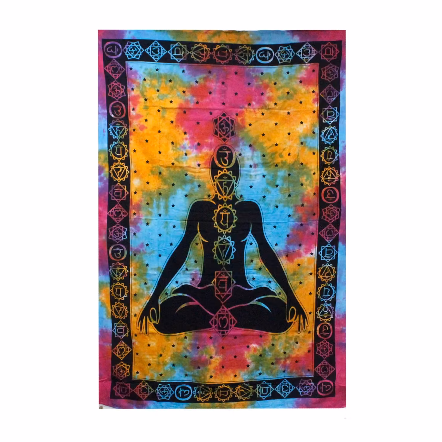 KDMD Chakra Buddha Double Cotton Bedspread and Wall Hanging Set, Multicolour – 2