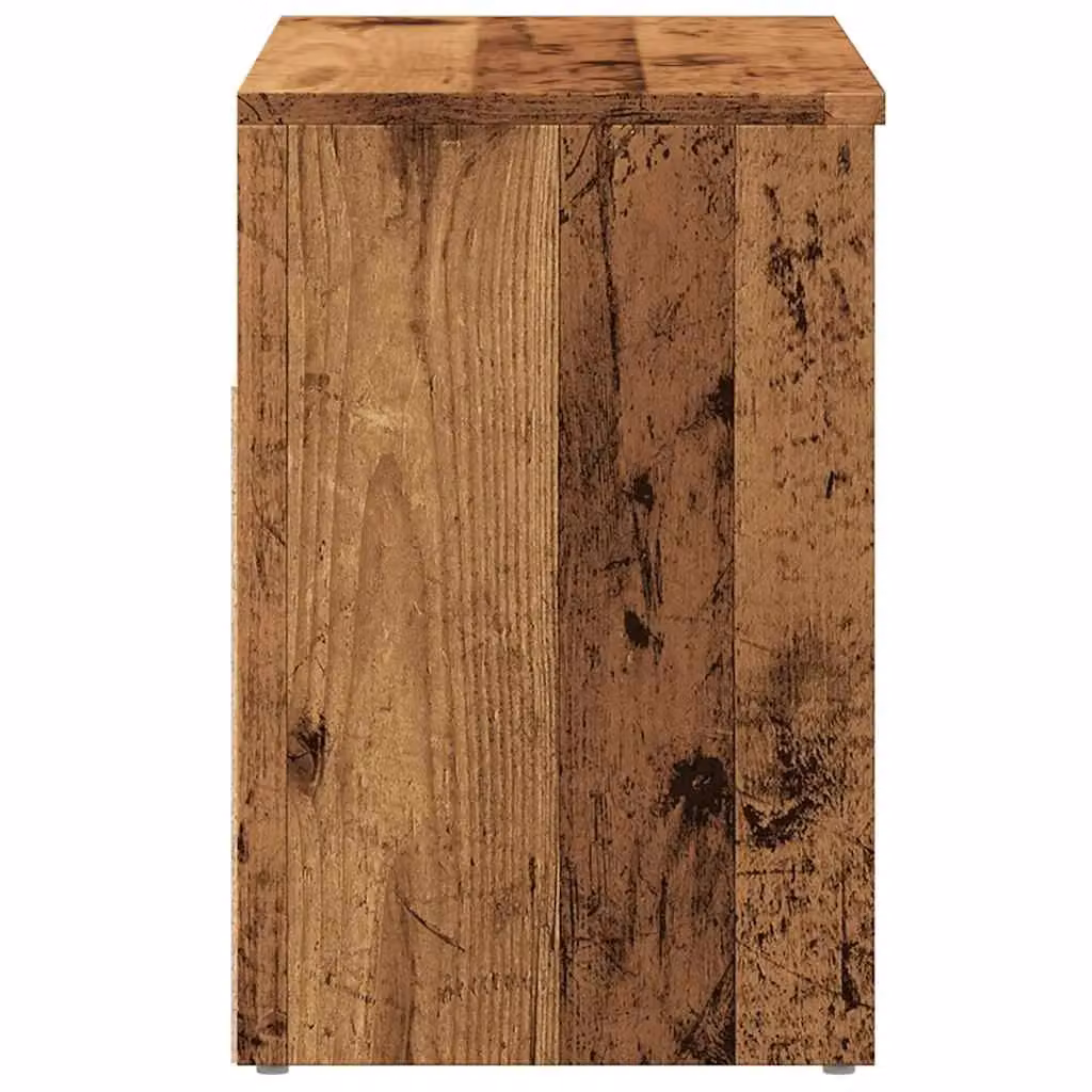 Berkfield Home Rustic Brown Shoe Bench in Old Wood, W/D/H: 60 x 30 x 45 cm – 3