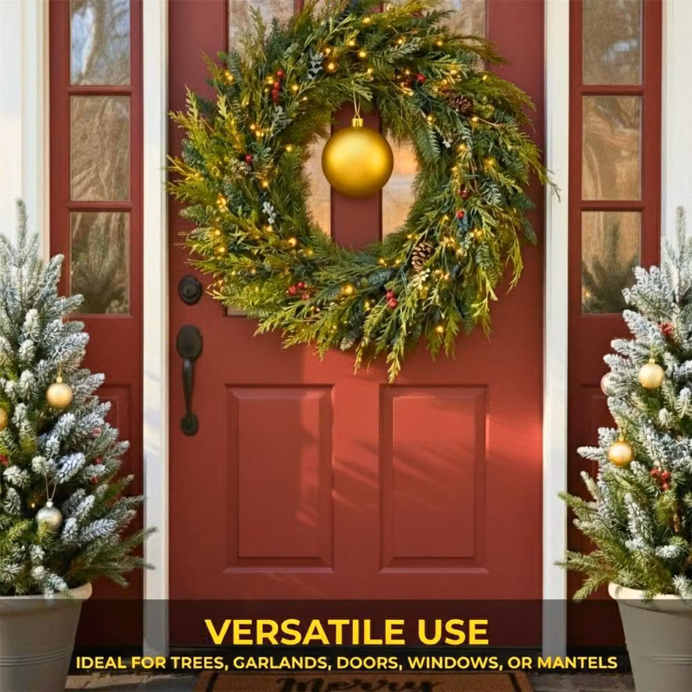 Shatchi Gold Matt Christmas Bauble, Round Plastic Hanging Ornament, Diameter: 20 cm – 5