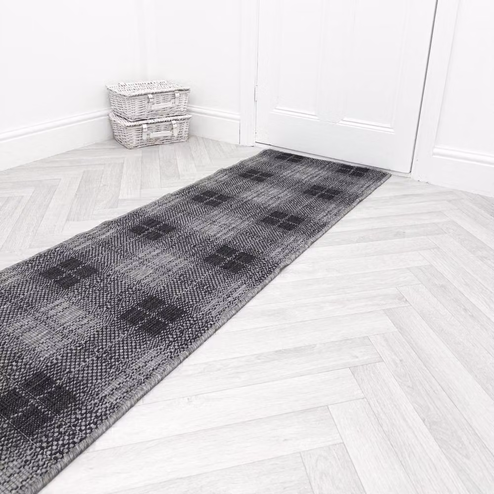 runrug Plaid Reversible Carpet Runner Rug in Black, W/D/H: 60 x 180 cm – 5