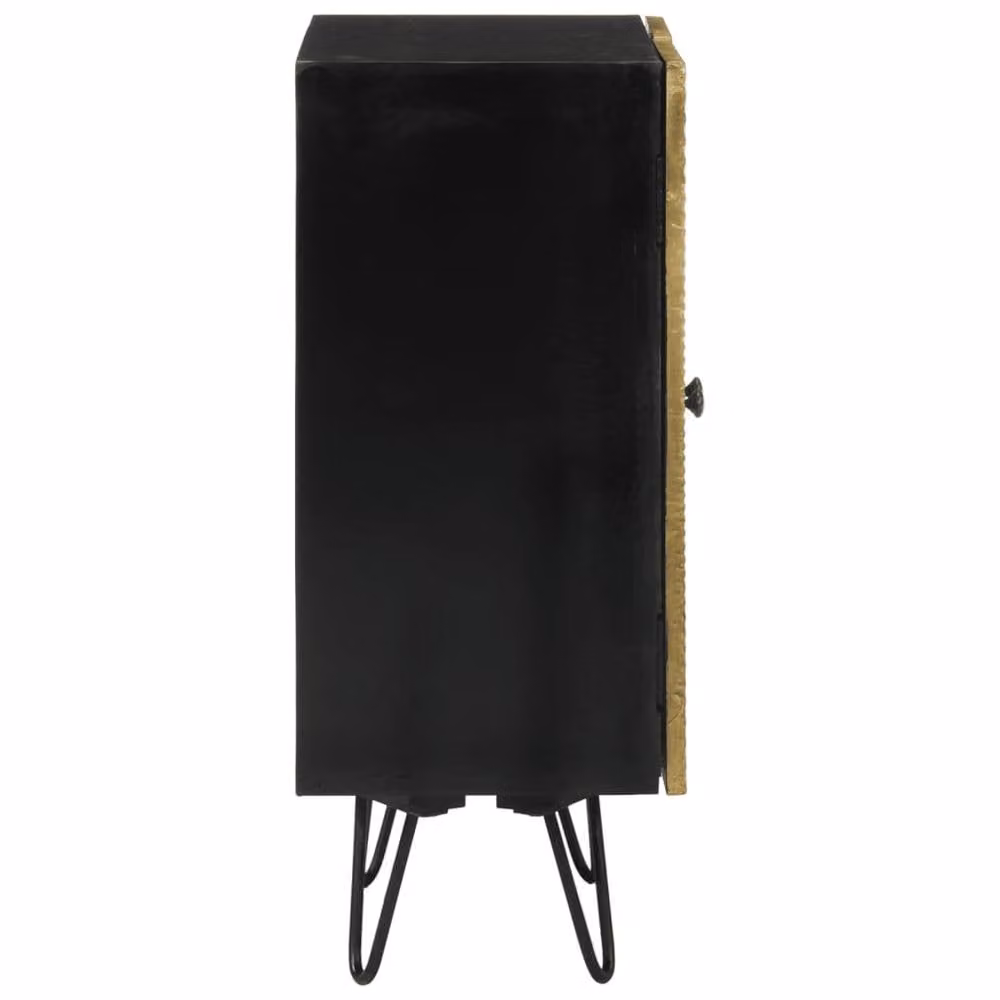 Berkfield Home Solid Mango Wood Sideboard in Gold and Black, W/D/H: 55 x 30 x 75 cm – 3