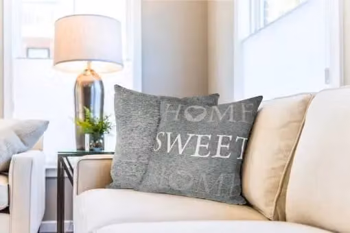 New Edge Blinds Home Sweet Home Cushion Cover in Silver and Grey, W/D/H: 43 x 43 x 43 cm – 2