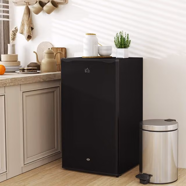 HOMCOM 91L Lockable Under Counter Fridge in Black with Zero Degree Zone