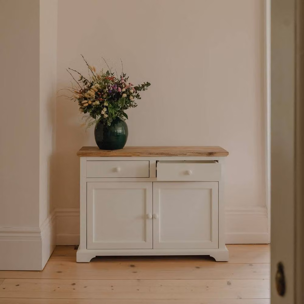 Statement Furniture Florence White Sideboard with 2 Doors and 2 Drawers, W120 x D42 x H85 cm – 3