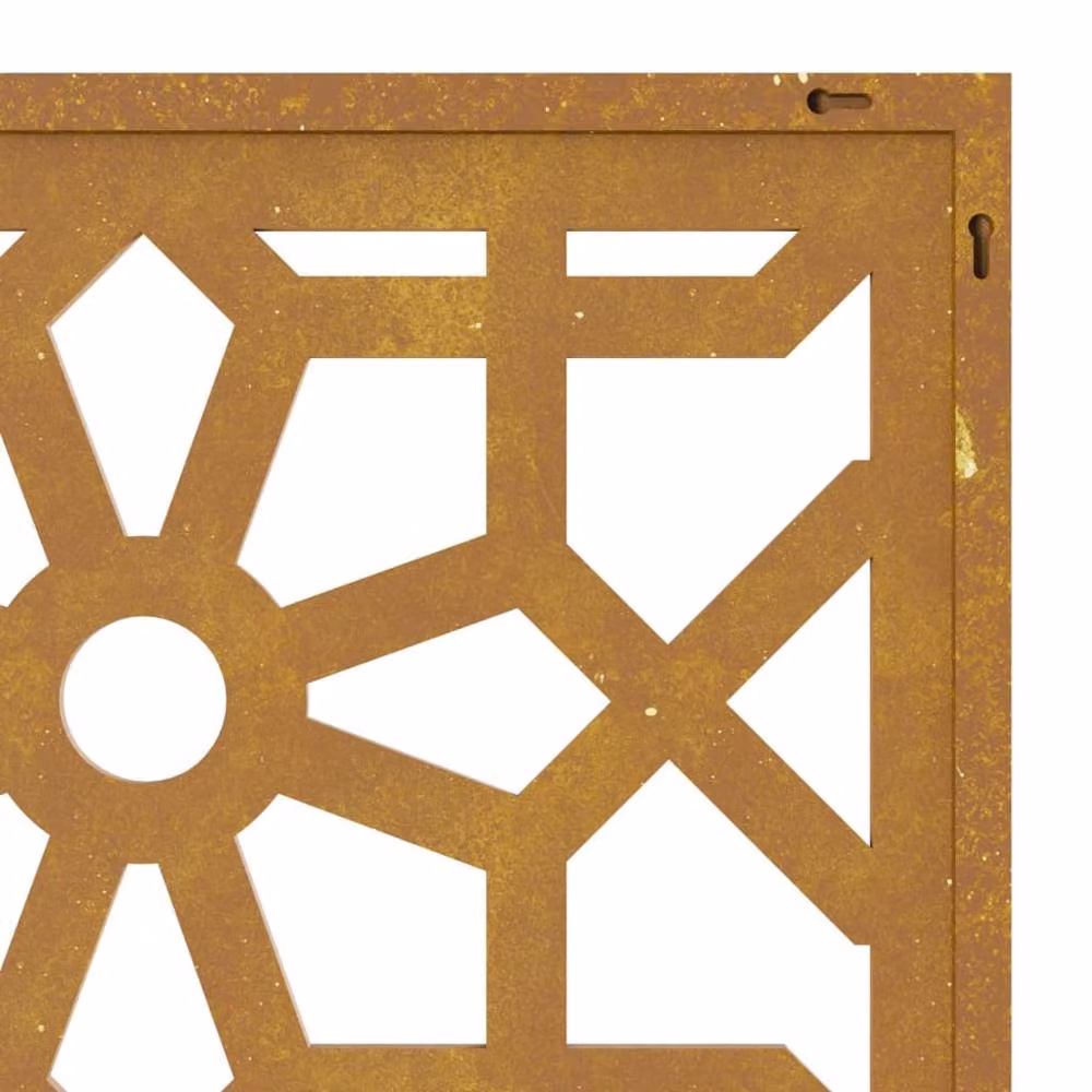 Berkfield Moorish Geometric Wall Decoration, Brown Corten Steel, W: 105 cm, H: 55 cm – 3