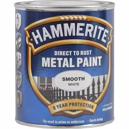 Hammerite Glossy Opaque White Metal Paint, 0.75 l – 3