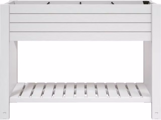 Berkfield Home Garden Raised Bed in White Polypropylene, W/D/H: 110 x 45 x 79 cm