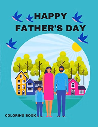 Lulu Happy Father's Day Colouring Book for Adults, Multicolour