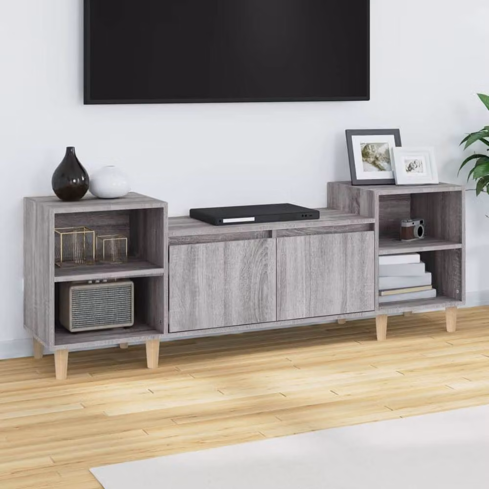 Berkfield Home Modern Grey Sonoma TV Cabinet in MDF, W/D/H: 160 x 35 x 55 cm – 2