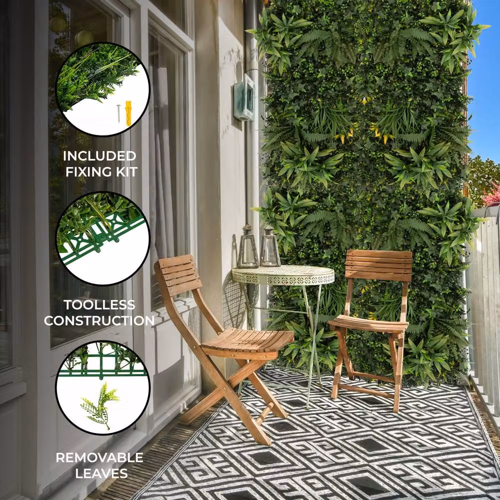 Monstershop Ayla Artificial Wall Tile x 2, Green, W: 50 cm, H: 100 cm – 2