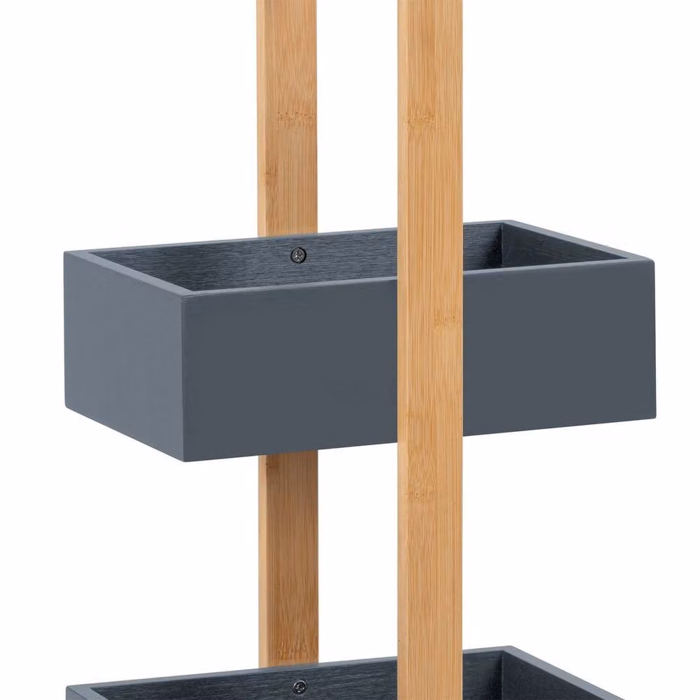 EONLION 3 Tier Bamboo and MDF Storage Unit in Grey – 3