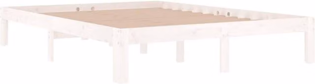 Berkfield Home Beautiful Bed Frame in White Solid Wood Pine, W/D/H: 140 x 190 cm
