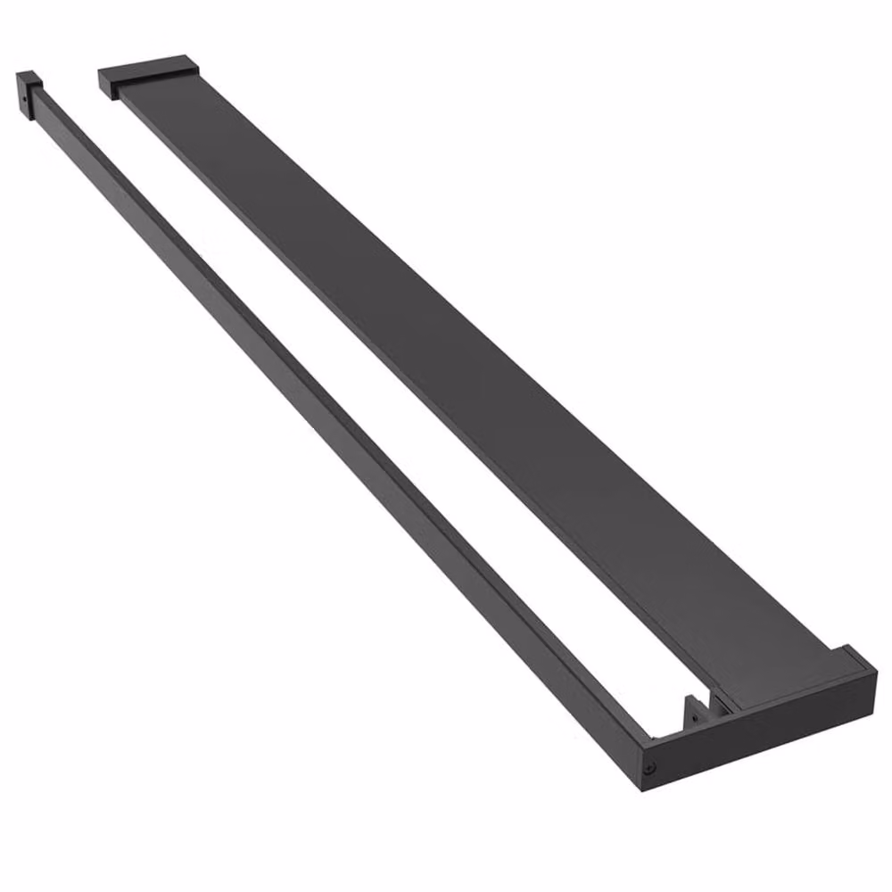 Berkfield Home Wall-Mounted Black Aluminium Shower Shelf for Walk-in Showers, Width: 90 cm – 2