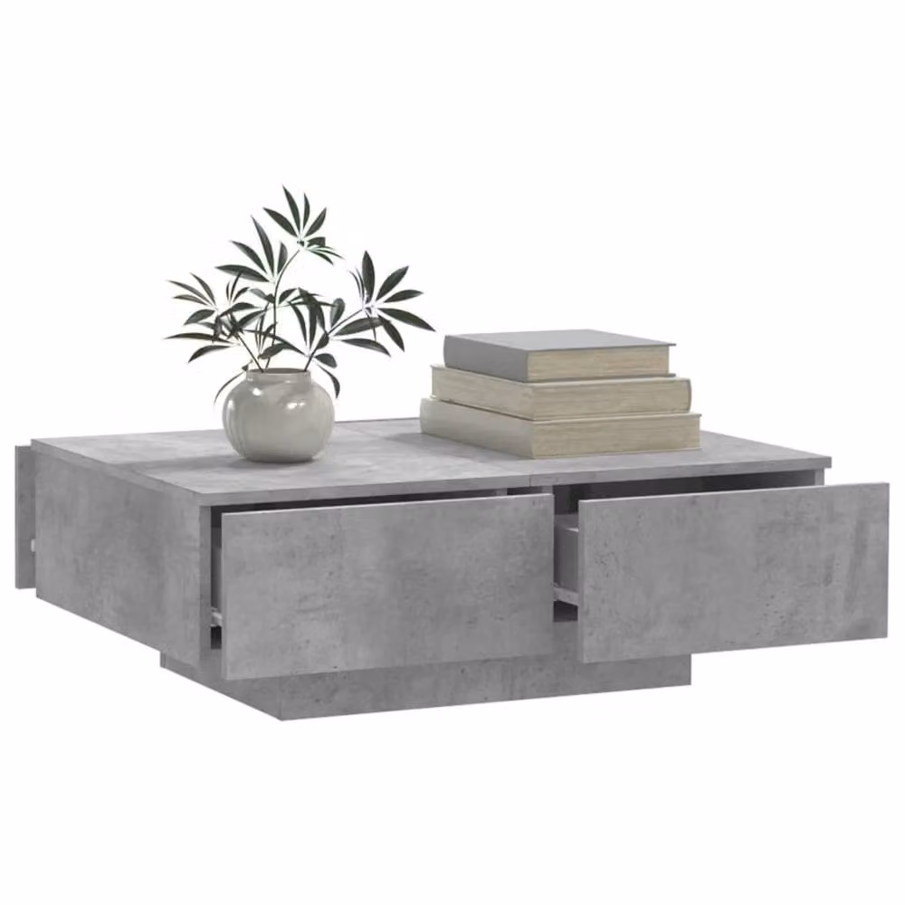 Berkfield Home Concrete Grey Coffee Table in Engineered Wood, W/D/H: 90 x 60 x 31 cm – 3