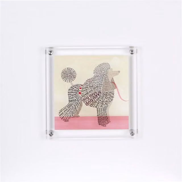 Premier Housewares Poodle Design Framed Wall Art in White