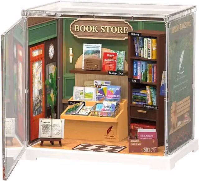 Syntego DIY Memory Book Store Miniature House Kit, Multicolour and Green