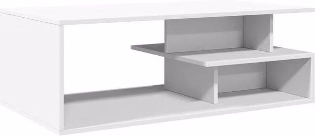 Berkfield Home Modern White Rectangular Coffee Table in Engineered Wood W/D/H: 102 x 55 x 35 cm
