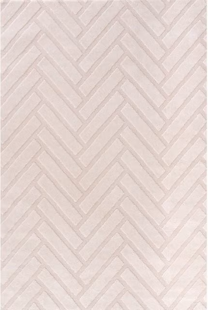 The Rugs Loft Chevron Herringbone Textured Grey and White Rug W: 240 cm, D: 340 cm