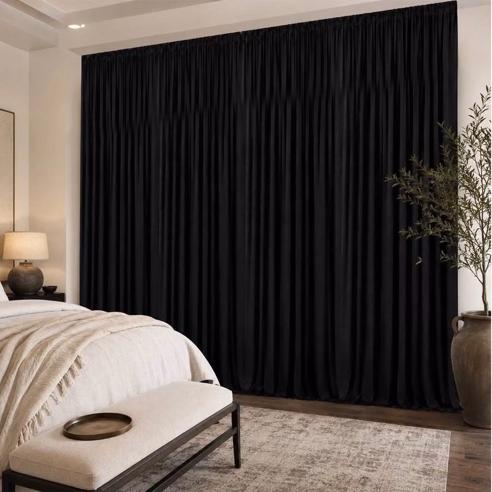 EONLION Black Backdrop Curtains, 4 Pack Plain Photo Background Drapes, Width: 100 cm – 5