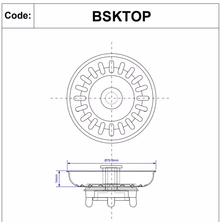 McAlpine BSKTOP Basket Strainer Waste Plug in Silver Stainless Steel – 2