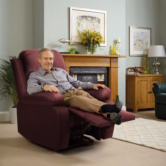 Comfy Living Modern Red Synthetic Leather Relax Recliner Chair with Armrests