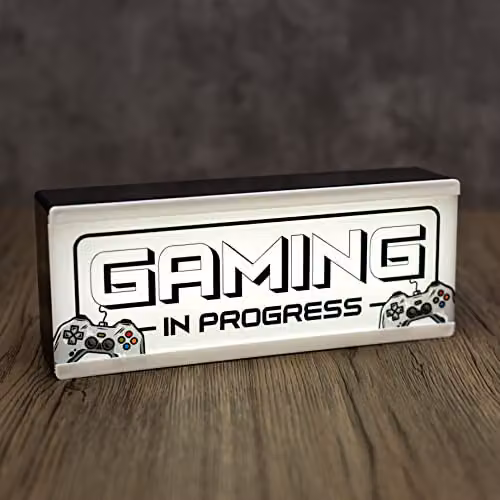 Echo Three Gaming In Progress LED Light Up Sign in White and Black – 2