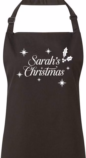 60 Second Makeover Personalised Christmas Apron in Black – 1