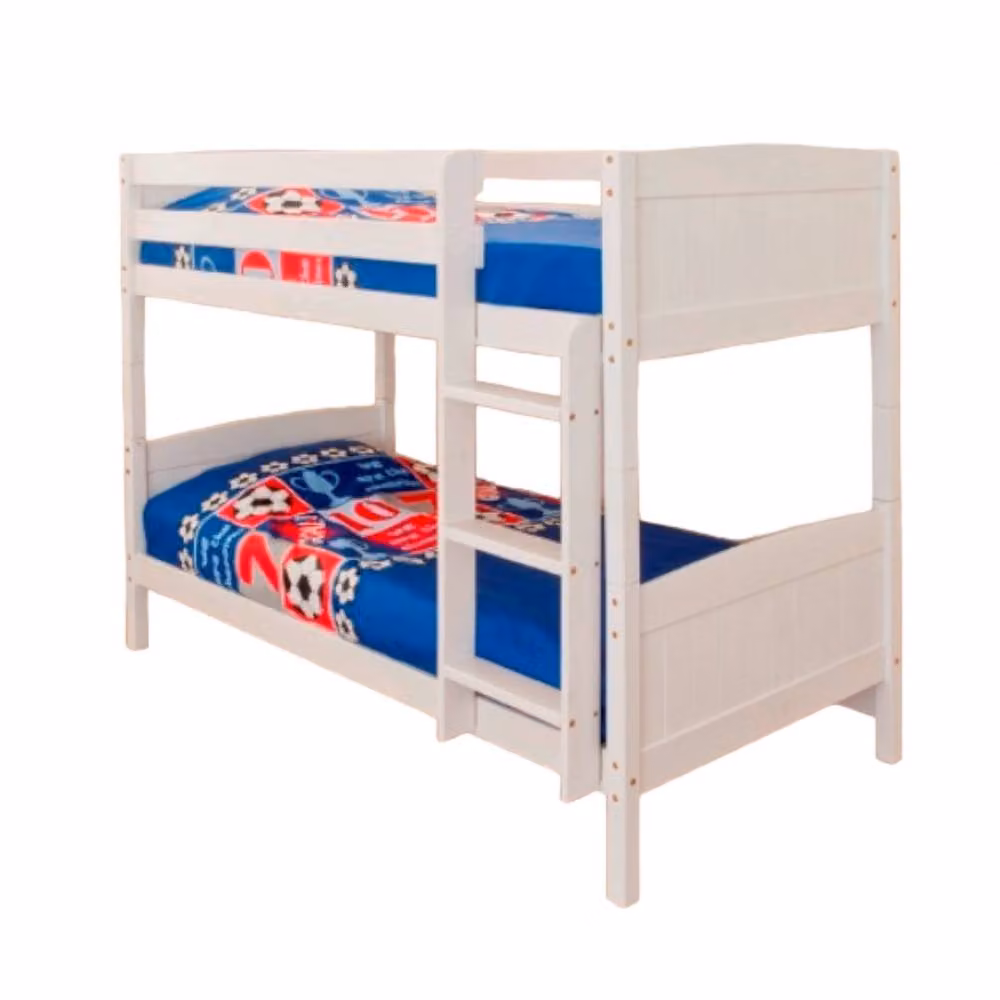 Comfy Living Ltd Kids Solid Wood Bunk Bed in White or Grey, W/D/H: 80 x 190 x 186 cm – 2