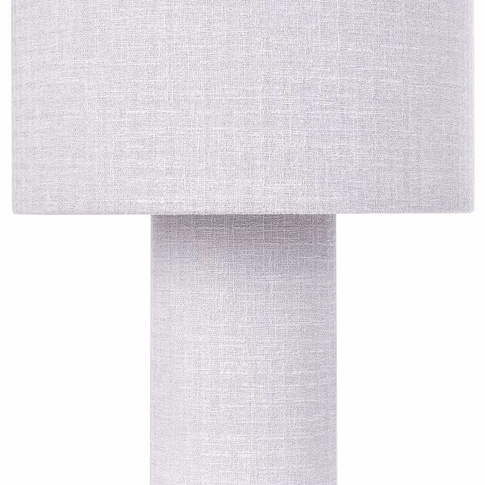 Wyld and Coco Grey Bedside Lamp with Fabric Drum Shade – 2