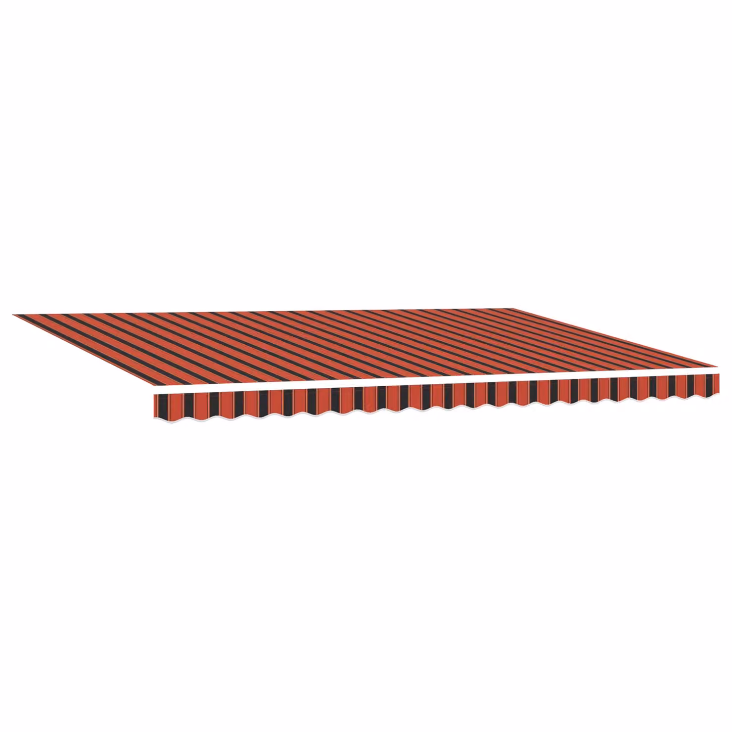 Berkfield Home Manual Retractable Wall-Mounted Folding Arm Awning with Acrylic Fabric in Orange and Brown, W: 500 cm, D: 300 cm – 2