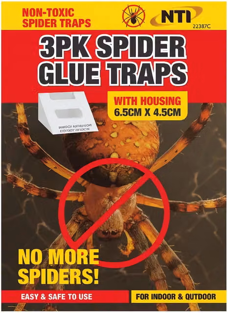 Dealforanyoccasion Non-Toxic Spider Glue Traps for Indoor and Outdoor Use, White and Transparent, W: 6.5 cm, D: 4.5 cm, Pack of 3
