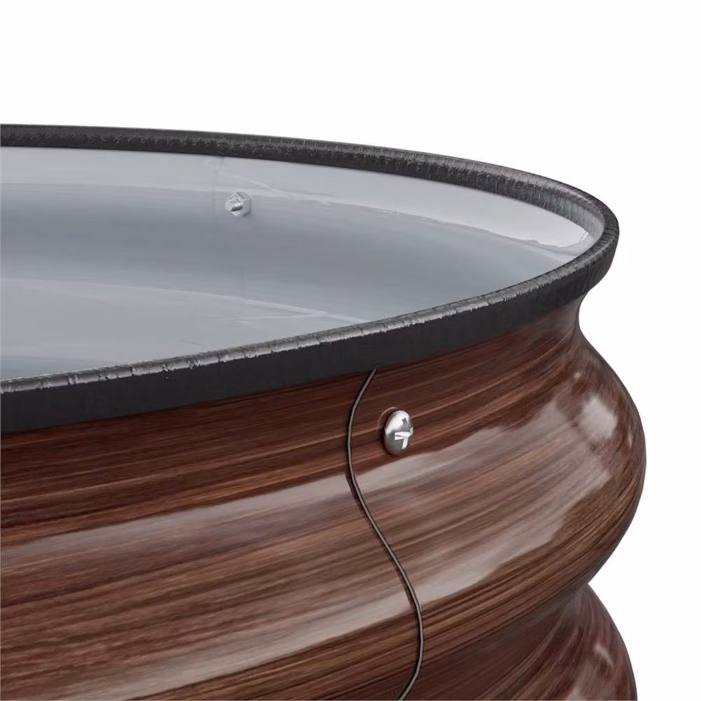 SPETLEK Brown Wood Grain Metal Raised Bed Outdoor Elevated Planter W: 80 cm, D: 80 cm, H: 43 cm – 4