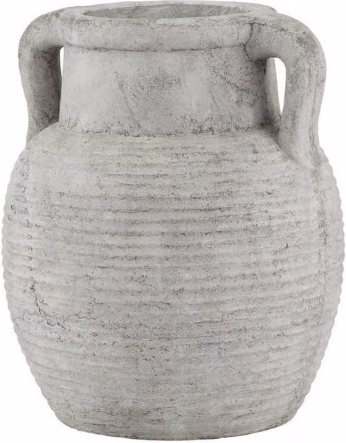 Lemon Pavilion Furniture and Decor Athena Stone Amphora Pot, Ceramic, White and Grey, W: 23 cm, D: 23 cm, H: 27 cm