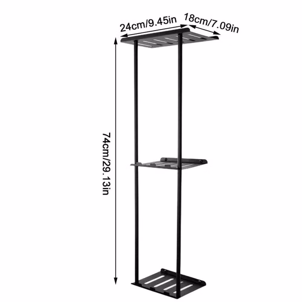 EONLION Black Metal Wall Mounted Towel Rack and Storage Shelf Holder – 2