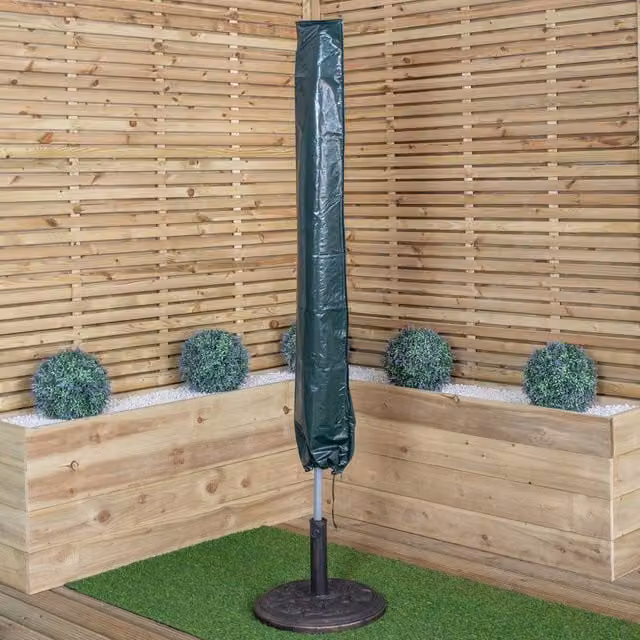 Samuel Alexander Waterproof Protective Garden Parasol Cover with Tie Down Cord and Zip, Green, Diameter: 150 cm – 1