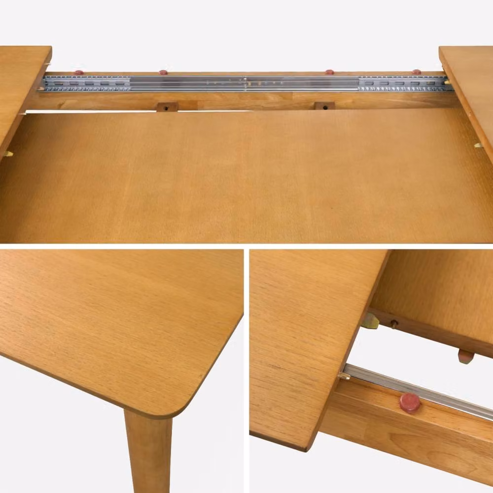 sweeek Extendable Rectangular Dining Table, 6 to 8 Seater, Brown, W/D/H: 180 x 90 x 75 cm – 2