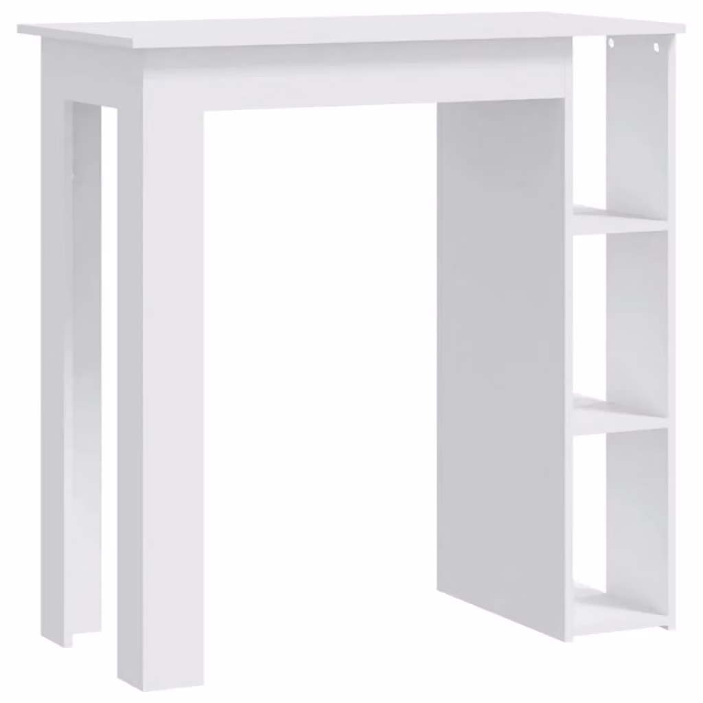 Berkfield Home Modern White Bar Table with Shelf, W/D/H: 102 x 50 x 103.5 cm – 2
