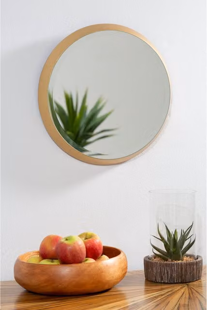 Orsina Athena Small Round Gold Wall Mirror