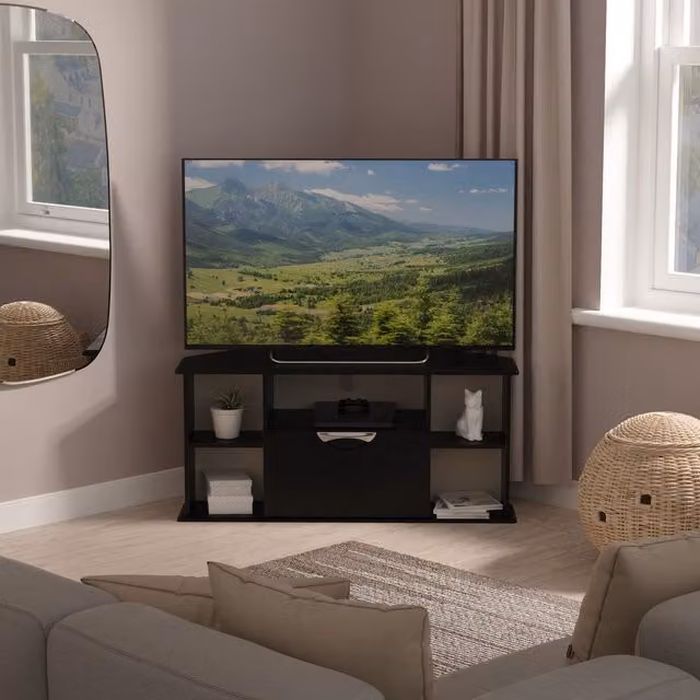 2 U Holborn Ready Assembled Corner TV Unit in Matt Black – 1