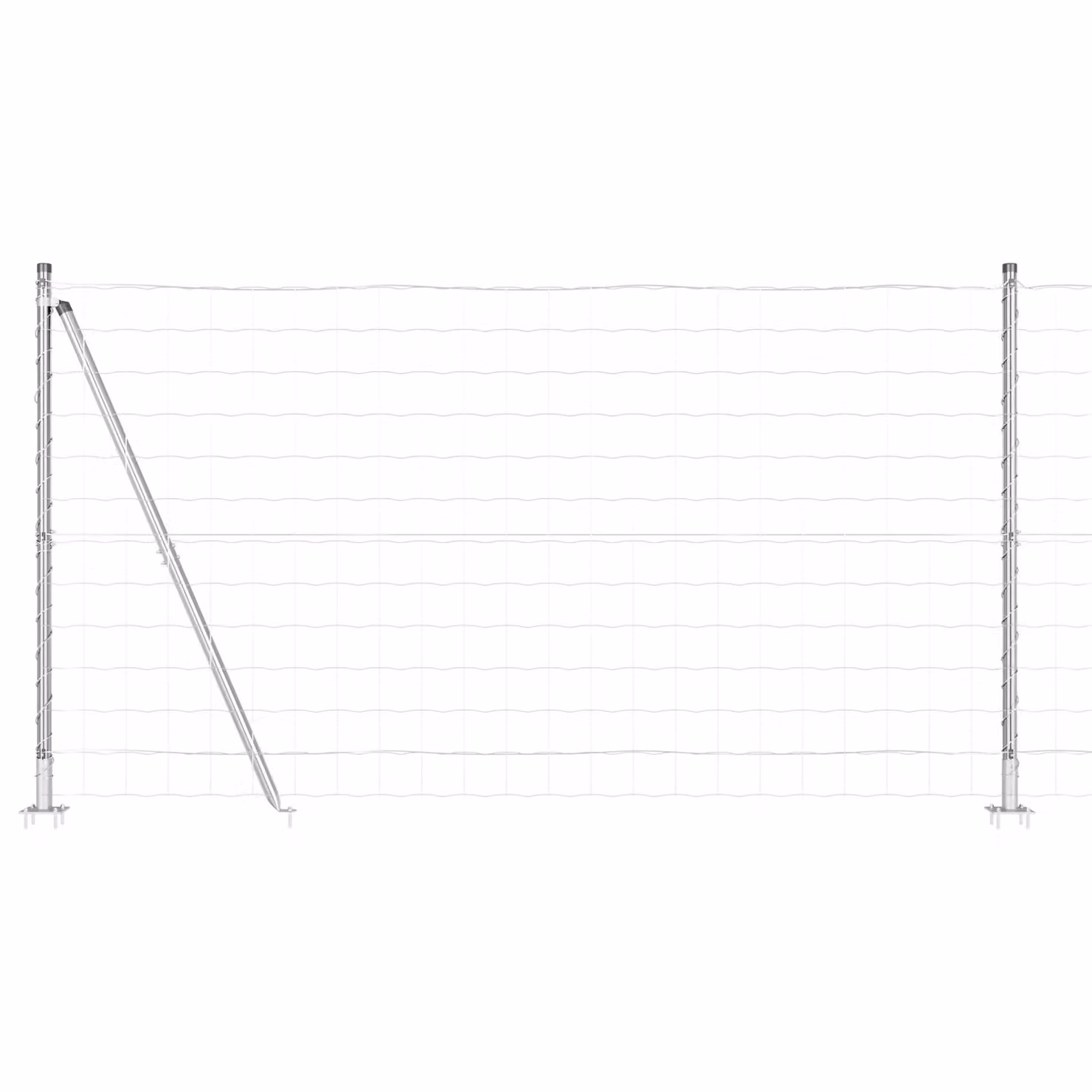 Berkfield Home Euro Fence with 13 Flanged Posts, Galvanised Steel, Silver, H: 120 cm, W: 25 m – 2