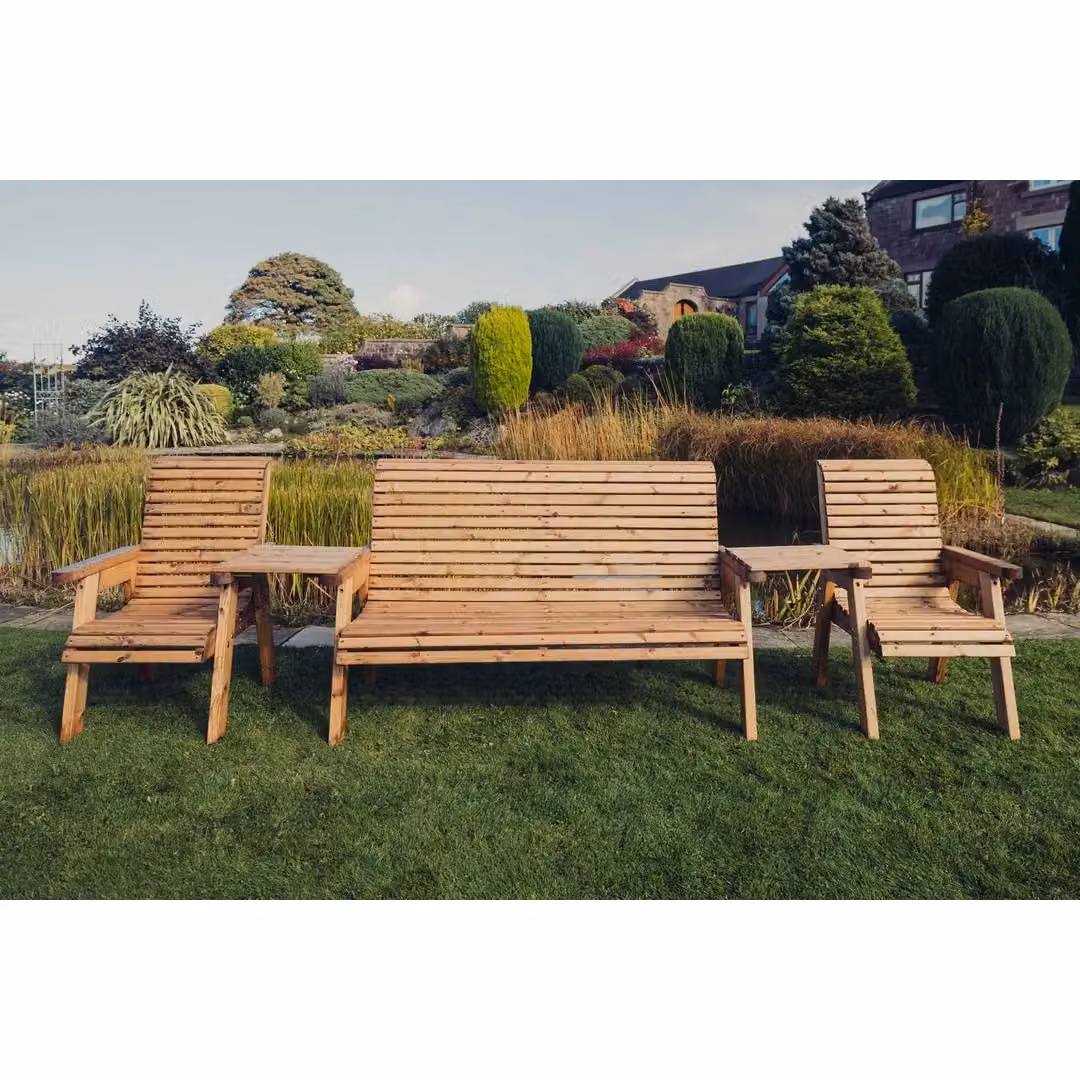 Churnet Valley Garden Furniture Ltd Valley 5-Seater Garden Furniture Set with Brown Cushions – 2
