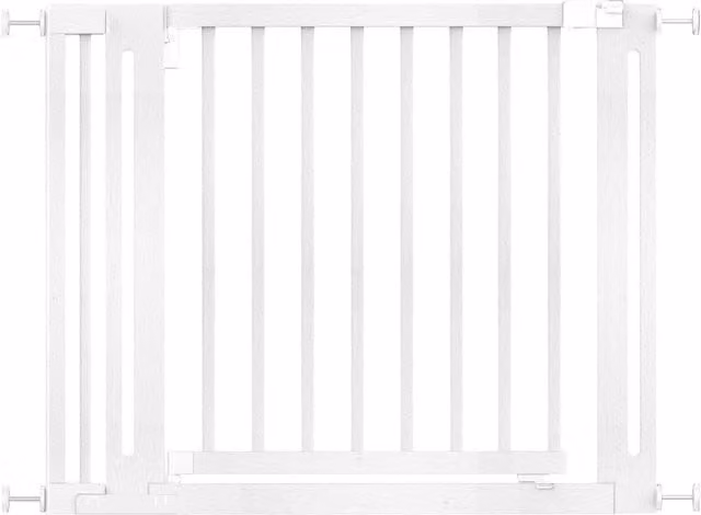 Safetots Elegance White Extendable No-Drill Swing Door Baby Gate for Doors and Stairs, Width: 97 cm to 105 cm