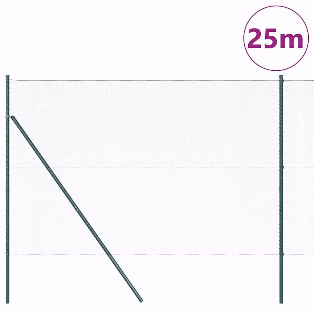 Berkfield Home Green Powder-Coated Steel Hexagon Fence, H: 160 cm x L: 25 m – 3