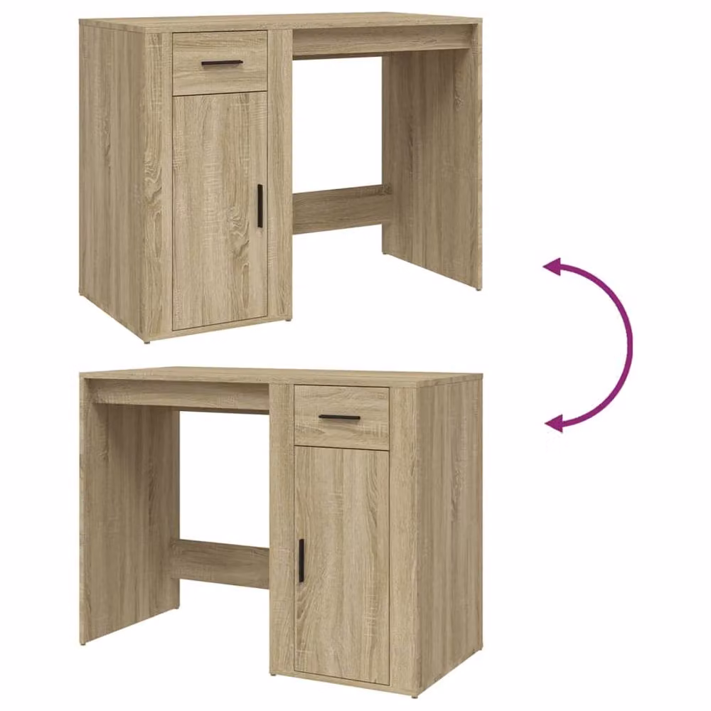 Berkfield Home Computer Desk in Sonoma Oak Brown, W/D/H: 100 x 49 x 75 cm – 4