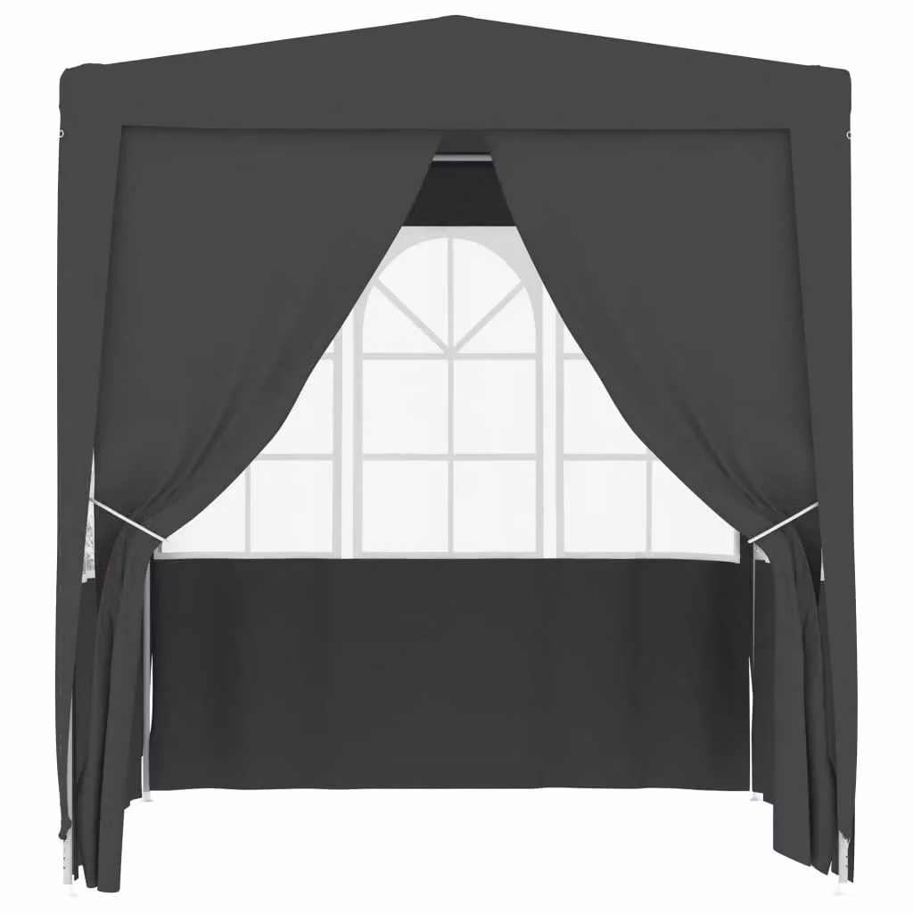 Berkfield Home Professional Party Tent with Side Walls, Anthracite and Black, W/D/H: 2 x 2 x 2 m – 2