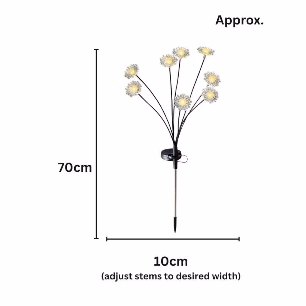 Marco Paul Solar 8 Stem Stake Light in Silver with Warm White Glow – 2